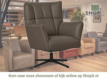 Leren draaifauteuil Lovely - Toledo Lever (bruin), Nieuw, Ophalen of Verzenden, 75 tot 100 cm, Eigentijds, Modern, Retro, Vintage