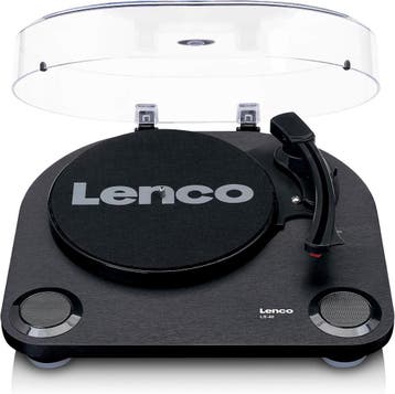 Platenspeler met speakers - Auto-stop - LS-40 - Zwart - Lenc, Verzenden, Zo goed als nieuw