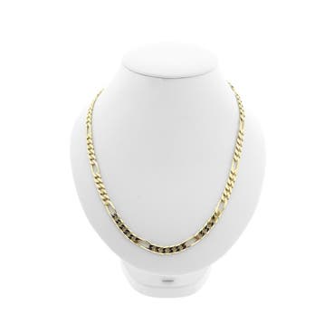 Gouden Figaro schakel ketting | 50 cm, Ophalen of Verzenden, Gebruikt, Goud, Goud