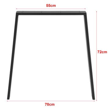 Trapeziumpoot tafelpoot 55-75x72 cm set van 2 zwart mat, Huis en Inrichting, Verzenden, Nieuw