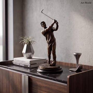 Beeld, Exclusief sculptuur van een golfer 32.5 cm. Naar: