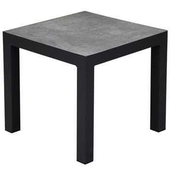 Malaga bijzettafel 50x50xH46 cm aluminium antraciet, Ophalen of Verzenden, Nieuw, Aluminium