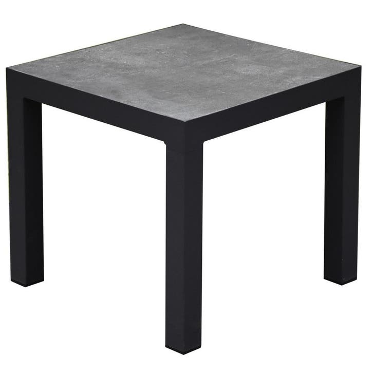 Malaga bijzettafel 50x50xH46 cm aluminium antraciet, Tuin en Terras, Tuintafels, Nieuw, Aluminium, Ophalen of Verzenden