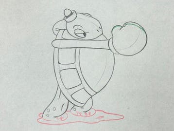 Walt Disney - Toby Tortoise Animatie Tekening - Toby, Nieuw
