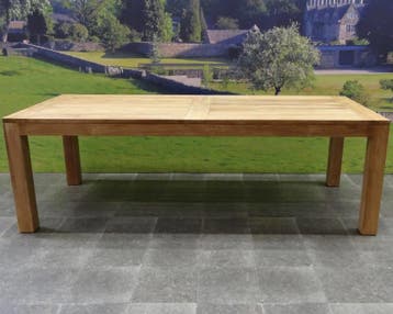 Krista dining tuintafel 260x100xH77,5 cm  - poten 12 cm teak, Ophalen of Verzenden, Nieuw, Teakhout