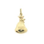 Gouden hanger van een geldzakje (Hanger of bedel), Ophalen of Verzenden, Gebruikt, Goud, Overige merken