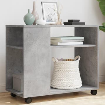 vidaXL Bijzettafel met wielen 70x35x60 cm bewerkt hout, Verzenden, Nieuw