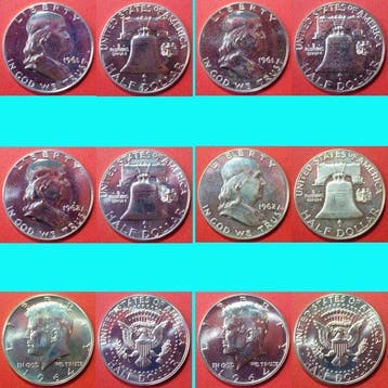 Verenigde Staten. Half Dollar 1961/1962 Benjamin Franklin