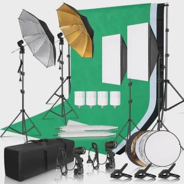 Professionele Fotostudio Set: Softbox Verlichting, Achtergro, Verzenden, Nieuw