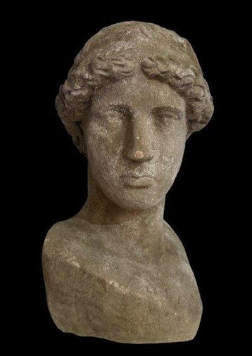 Replica van een oude Griek Terracotta Athenas hoofd - 42 cm