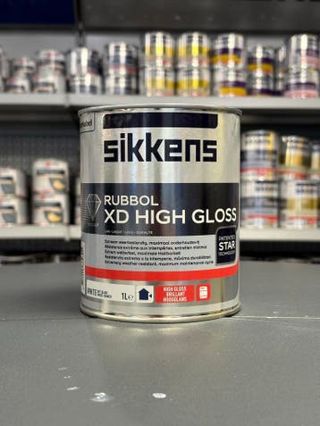 Sikkens Rubbol XD High Gloss 1L - Wit, Doe-het-zelf en Verbouw, Verf, Beits en Lak, Minder dan 5 liter, Nieuw, Lak