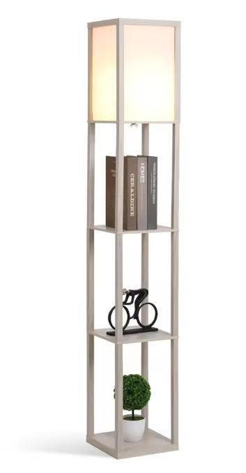 Staande Lamp met 3 Planken – Houten Vloerlamp met Opbergruim, Verzenden, Nieuw