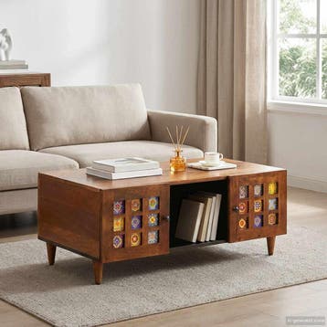 vidaXL Salontafel Bruin 100 x 54 x 40 cm Massief Mango Hout, Huis en Inrichting, Tafels | Salontafels, 100 tot 150 cm, Verzenden