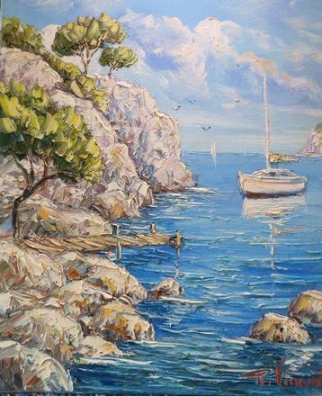 R. Vincent (1954) - Bord de mer dans les calanque de Cassis