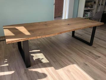 Eiken boomstamtafel, Ophalen, Nieuw, Eikenhout