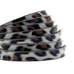 1 meter plat 5mm imi leer leopard print Graphite grey, Ophalen of Verzenden, Nieuw, Draad