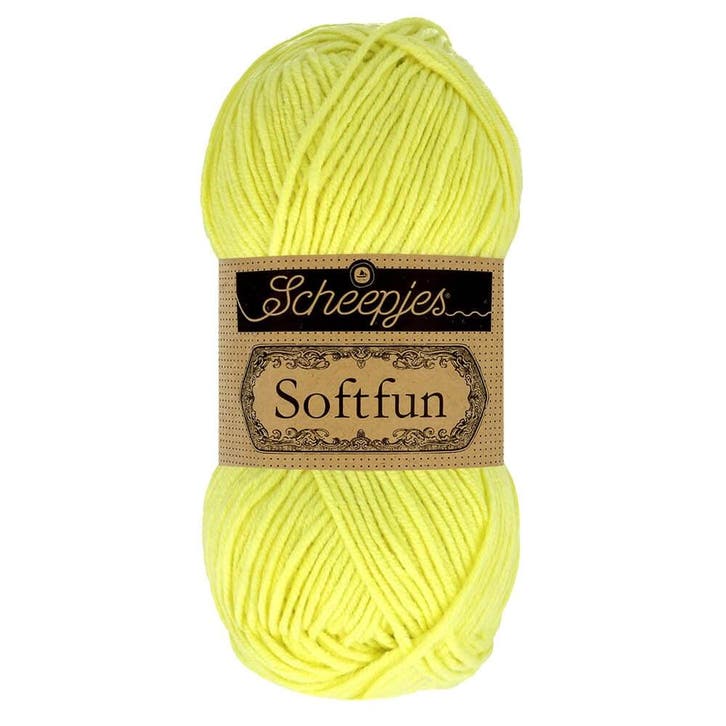 Scheepjes Softfun - 2638 Soft Lime - Haakgaren / Breigaren, Hobby en Vrije tijd, Breien en Haken, Breien of Haken, Nieuw, Wol of Garen
