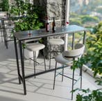 Marmeren bartafel 120 cm rechthoekig met metalen frame, Verzenden, Nieuw