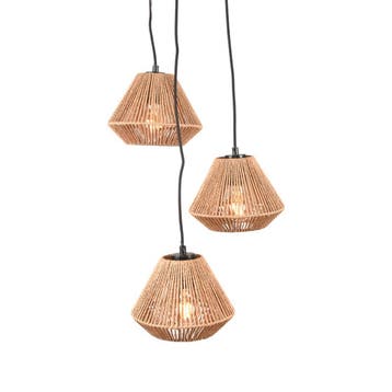 Hanglamp Ibiza | Naturel | Jute | 3-Lichts LABEL51, Verzenden, Nieuw in verpakking