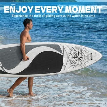 SOLAVERO 350cm opblaasbaar stand-up paddleboard met hoogwaar, Verzenden, Zo goed als nieuw