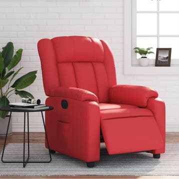 vidaXL Fauteuil verstelbaar elektrisch kunstleer rood, Verzenden, Nieuw