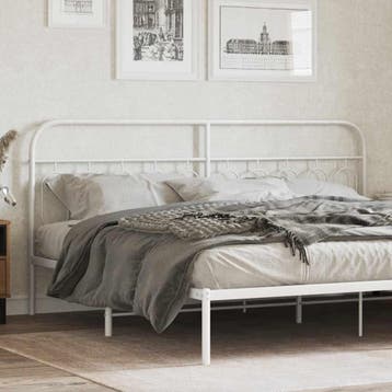 vidaXL Vervangend hoofdbord 200 cm metaal wit, Verzenden, Nieuw, Wit, Metaal