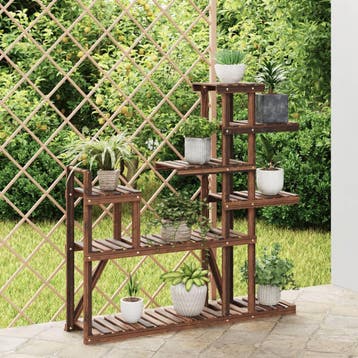 vidaXL Plantenstandaard 110x25x111 cm massief vurenhout, Verzenden, Nieuw