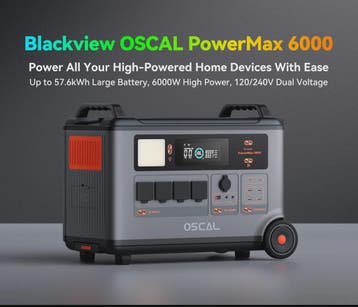 OSCAL PowerMax 6000 Robuust Power Station: 3600Wh, 6000W, Ap, Verzenden, Nieuw