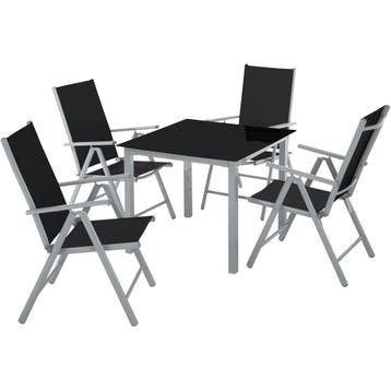 Aluminium zitgroep 4+1 - zilver, Verzenden, Nieuw