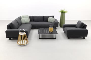 VDG Barcelona/cuba Sunbrella loungeset - Sooty + stoel, Verzenden, Nieuw, Overige materialen, Loungeset