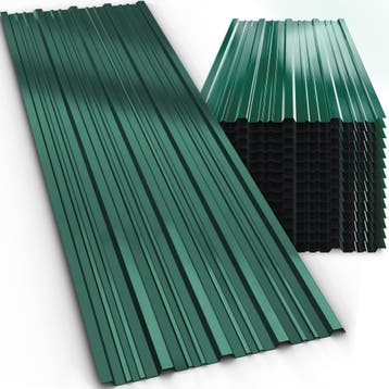 Trapezium Dakplaten 14 Stuks Groen Metaal 110x46cm, Verzenden, Nieuw