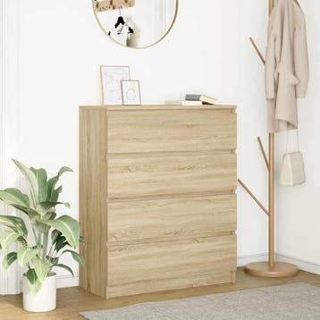 vidaXL Dressoir 80x35x99 cm spaanplaat Sonoma eikenkleurig, Huis en Inrichting, Kasten | Dressoirs, Verzenden, Nieuw, Overige houtsoorten