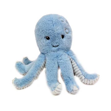 Inktvis knuffel - zacht pluche - blauw - 19 cm, Verzenden, Nieuw