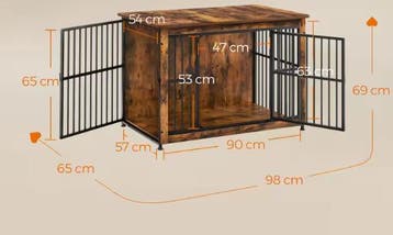 Houten Hondenbench met Bijzettafel – Dubbele Deur, Modern, Verzenden, Nieuw