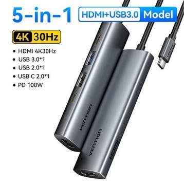 USB-C Hub met 4K HDMI, USB 3.0 en PD 100W Kaartlezer, Verzenden, Nieuw