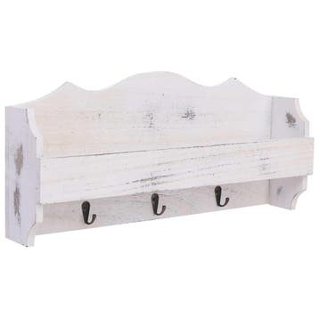 vidaXL Wandkapstok 50x10x23 cm hout wit, Verzenden, Nieuw