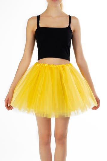 KIMU® Tutu Geel Tule Rokje M L 164 170 176 Gele Petticoat Ro, Ophalen of Verzenden, Nieuw, Maat 38/40 (M), Carnaval