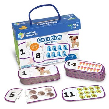 Puzzel kaarten - Tellen getallen/getalwaarden 1-25, Ophalen of Verzenden, Nieuw