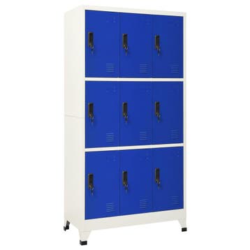 vidaXL Lockerkast 90x45x180 cm staal grijs en blauw, Verzenden, Nieuw