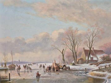 Nederlandse school (XX) - Winter koud, Antiek en Kunst