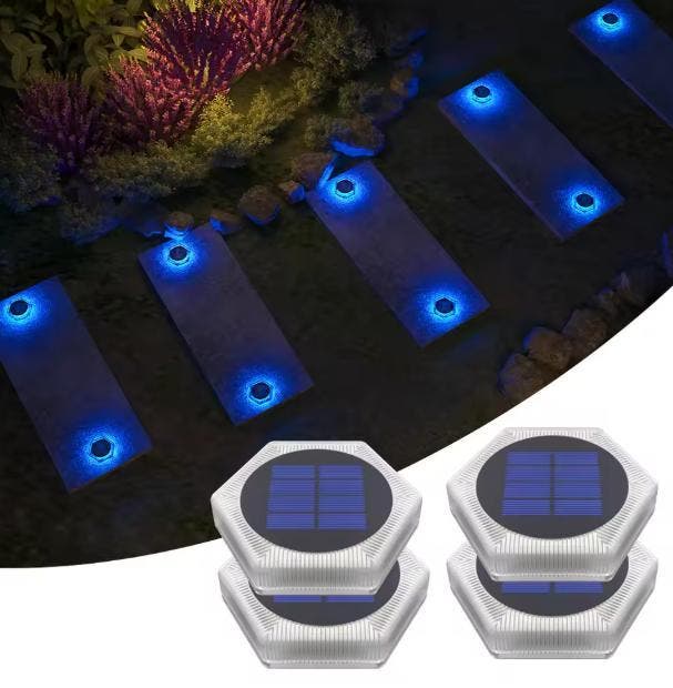 4x Solar LED Decklampen –Trap en Wand Buitenverlichting Wate, Huis en Inrichting, Lampen | Hanglampen, Nieuw, Verzenden