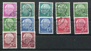 Duitsland, Bondsrepubliek 1954 - Rollenmarken Heuss I met, Gestempeld