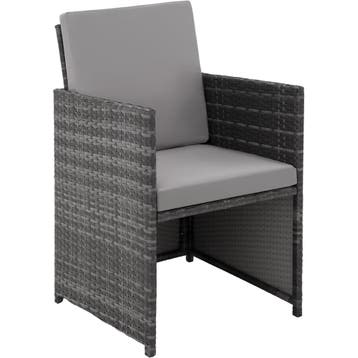 Wicker zitgroep Malaga 6+4+1 met beschermhoes - grijs, Verzenden, Nieuw