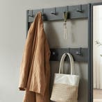 Kapstok Napinerg met spiegel schoenenrek en zitbank zwart [e, Verzenden, Nieuw