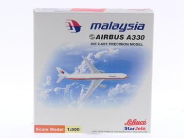 Schaal 1:500 - Schuco/Star Jets 355 7615 -  Malaysia Airw..., Ophalen of Verzenden, Gebruikt