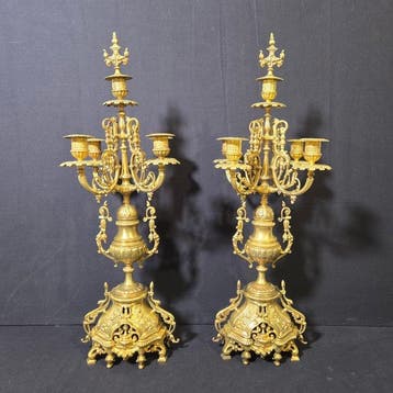 Pendule (2) Regency stijl - Verguld brons - 1850-1900 - Top