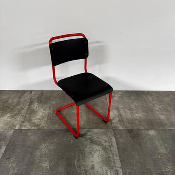 Dutch Originals Eetkamerstoel Gispen 101xl Set Van 6, Huis en Inrichting, Stoelen, Ophalen of Verzenden, Zo goed als nieuw, Rood
