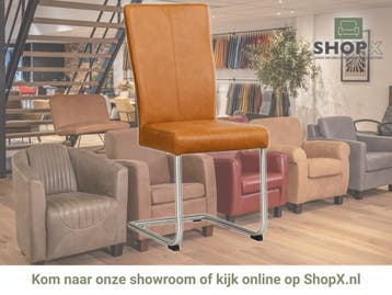 Leren eetkamerstoel Dry - Vintage Cognac (cognac) -, Bruin, Nieuw, Leer, Ophalen of Verzenden