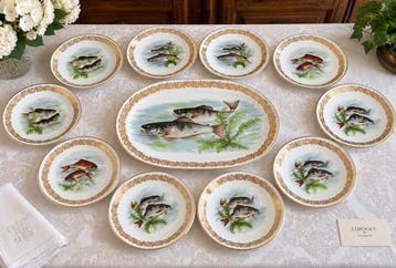 Limoges A Vignaud - Tafelservies voor 12 (13) - Porselein
