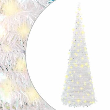 vidaXL Kunstkerstboom pop-up 150 LEDs 180 cm wit, Diversen, Kerst, Verzenden, Nieuw